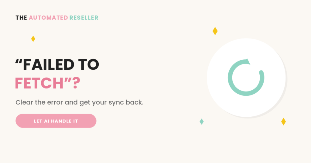 Failed to fetch sync error illustration