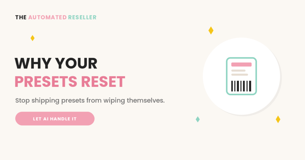 Shipping presets reset label illustration